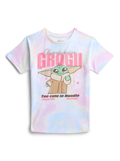 Star Wars Girls Grogu Too Cute Graphic Tee with Short Sleeves, Sizes 4-16