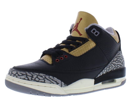Air Jordan 3 CK9246-067 Sneakers Women's Black Leather Basketball Shoes PRO107 (Black,5)