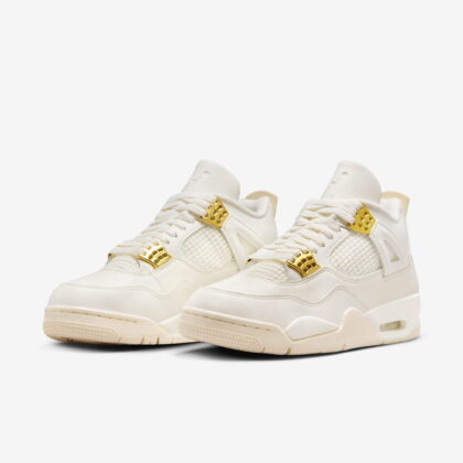 Air Jordan Retro Sneakers Women's Shoes, Sail/Metallic Gold/Black