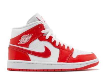 Air Jordan Women's Mid Top Athletic Shoes, White/Habanero Red-White