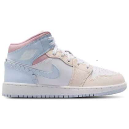 Big Kid's Jordan 1 Mid SE Half Blue/Half Blue-Pale Ivory (IB7057 403)