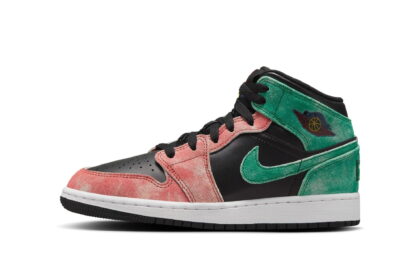 Big Kid's Jordan 1 Mid SE "MJ's Playground" Blk/Grn-Dune Rd (FQ1292 003)
