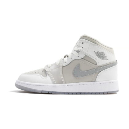 Big Kid's Jordan 1 Mid SE Summit White/Metallic Silver (HQ3600 121)