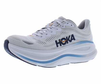 HOKA Bondi 9 Mens Shoes Size 10, Color: Stardust/Cosmic Grey