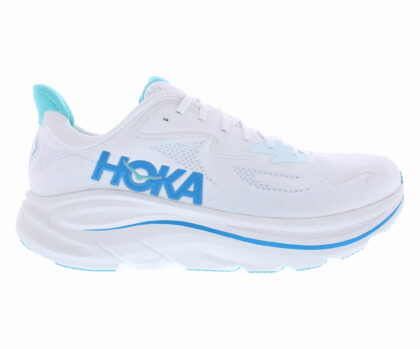 HOKA Clifton 10 Mens Shoes Size 10, Color: White/Skyward Blue