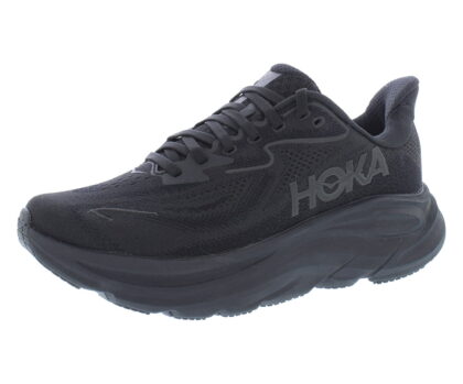 HOKA Clifton 10 Wide Womens Shoes Size 10, Color: Black/Black