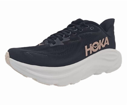 HOKA Clifton 10 Womens Shoes Size 7, Color: Black/Rose Gold