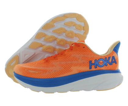 HOKA Clifton 9 Mens Shoes Size 10.5, Color: Vibrant Orange/Impala