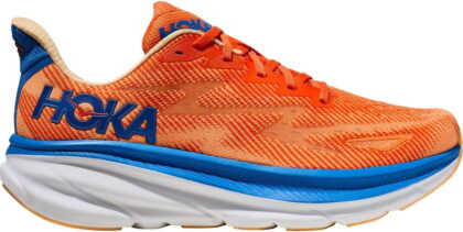 Hoka Men's Clifton 9 Running Shoes, Vibrant Orange/Impala, US 12.5 Medium