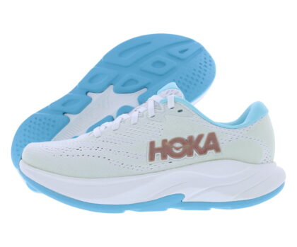 HOKA Rincon 4 Womens Shoes Size 10, Color: Frost/Rose Gold