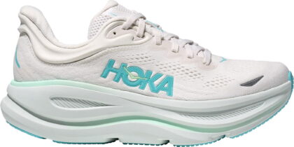 Hoka Women's Bondi 9 Sneaker, Frost/Cielo Blue
