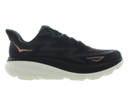 Hoka Women's Clifton 9 Every day shoes, Black/Rose Gold, Size US 9.5 ( WIDE )
