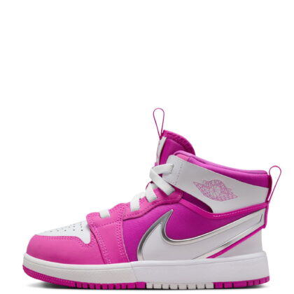 Jordan 1 Mid RM EasyOn Little Kids' Shoes (FQ1282-601, Fire Pink/White)