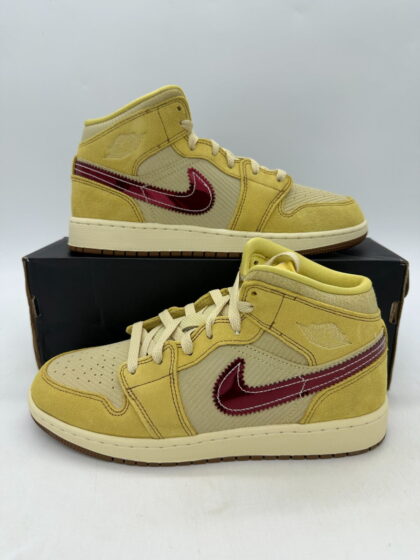Jordan 1 Mid SE Youth Size 7 Women's Size 8.5 Yellow Athletic Shoes IB7405 700