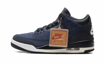 JORDAN MENS Air Jordan 3 "Levi's - Indigo" IH7959 400 IH7959 400 from Stadium Goods