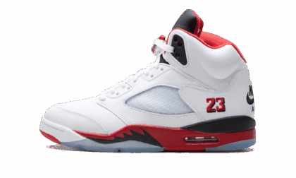 Jordan MENS Air Jordan 5 "Fire Red - Black Tongue (2025)" HQ7978 101 from Stadium Goods