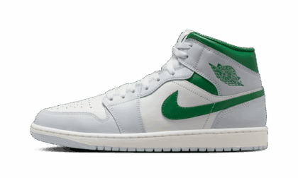 Jordan MENS Jordan 1 Mid "White Pure Platinum Pine Green" DQ8426 142 from Stadium Goods