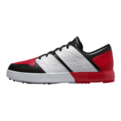 Jordan NU Retro 1 G Golf Shoes (FZ4153-001, Black/University Red/Blue Tint/White)