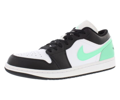 Nike Air Jordan 1 Low Mens Shoes Size 10.5, Color: White/Black/Green Glow
