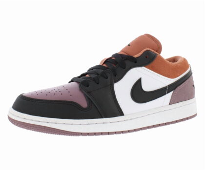 Nike Air Jordan 1 Low SE Leather Mens Shoes Size 7.5, Color: White/Black/Sky J Orange