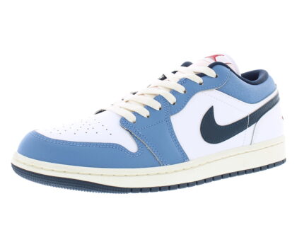 Nike Air Jordan 1 Low SE Mens Shoes Size 8, Color: White/Armory Navy/Aegean/Storm