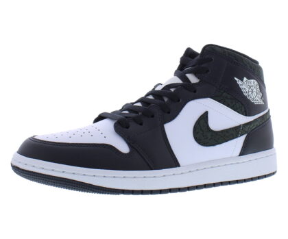 Nike Air Jordan 1 Mid SE Leather Mens Shoes Size 11.5, Color: Off Noir/Black/White/Black