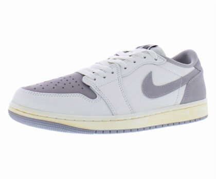 Nike Air Jordan 1 Retro Low OG Leather Mens Shoes Size 14, Color: Sail/Black/Atmosphere Grey