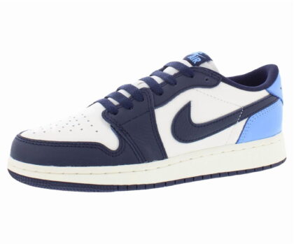 Nike Air Jordan 1 Retro Low Original Leather GS Boys Shoes Size 5.5, Color: Obsidian/University Blue/Sail