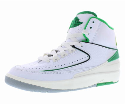 Nike Air Jordan 2 Retro GS Boys Shoes Size 6, Color: White/Lucky Green/Sail