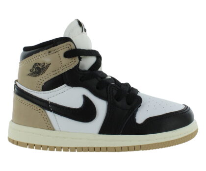 Nike Jordan 1 Retro High OG Infant/Toddler Shoes Size 4, Color: Black/Legend/Medium Brown/White