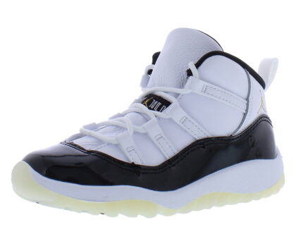Nike Jordan 11 Retro Leather Infant/Toddler Shoes Size 5, Color: White/Metallic Gold/Black