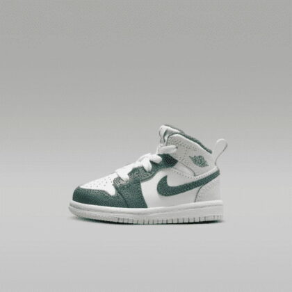 Toddler's Jordan 1 Mid SE White/Oxidized Green-Sail (FQ8086 103)