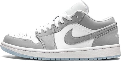 Women's Jordan 1 Low White/Wolf Grey-Aluminum (DC0774 105)