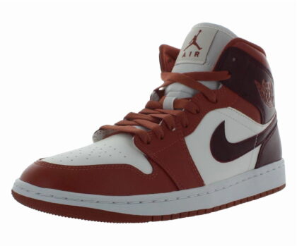 Women's Jordan 1 Mid Dusty Peach/Night Maroon-Sail (BQ6472 200)