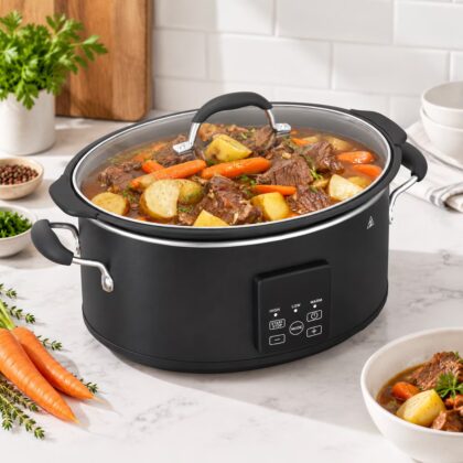 10-Quart Extra Large Digital Slow Cooker, Black, Kitchen Appliance for Family Gatherings