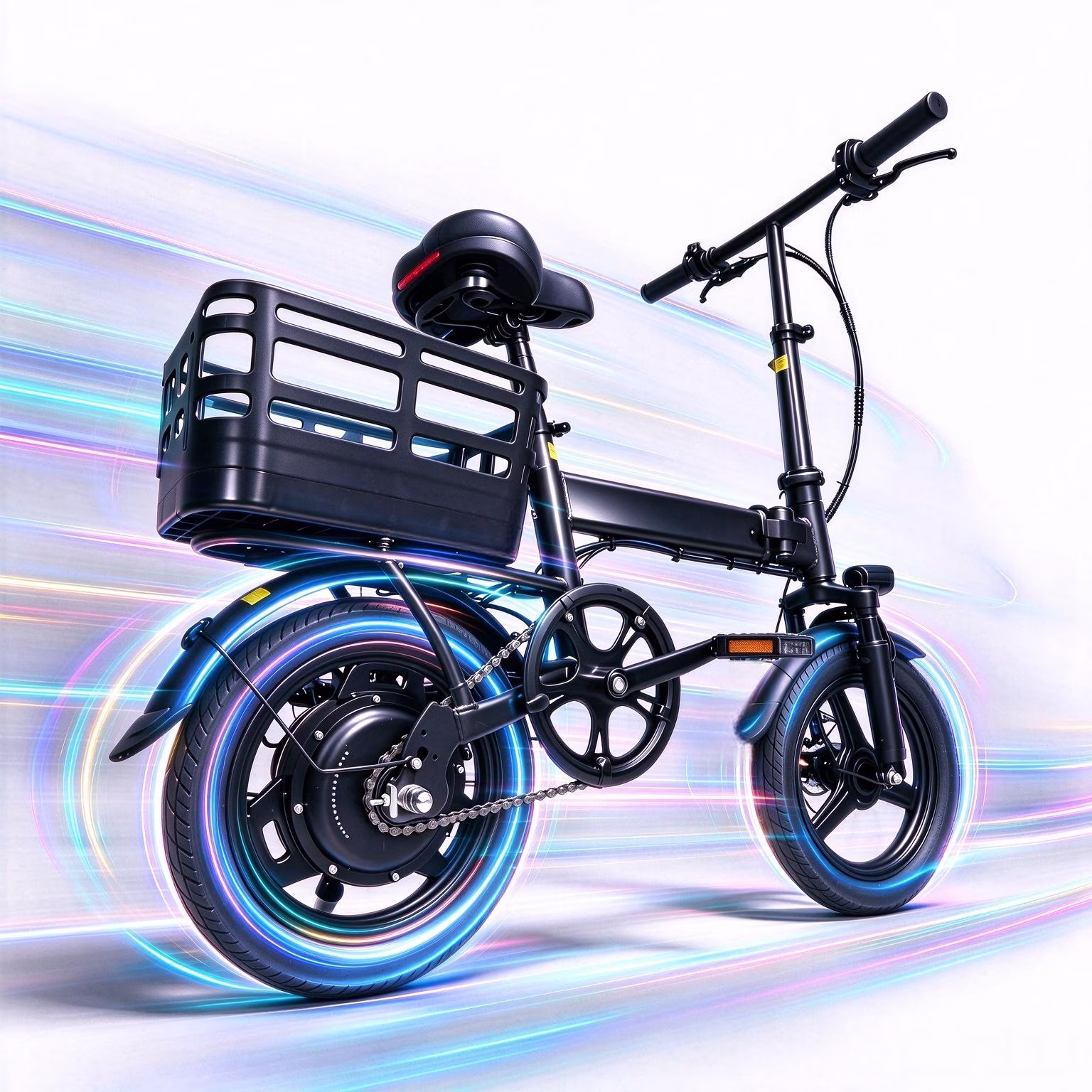 14” Folding Electric Bike, Peak 500W Motor 36V 12Ah Battery, Ebike 20 MPH, 30+ Miles PAS Range, Shock Absorbers, UL 2849 Certified for Adult and Teen