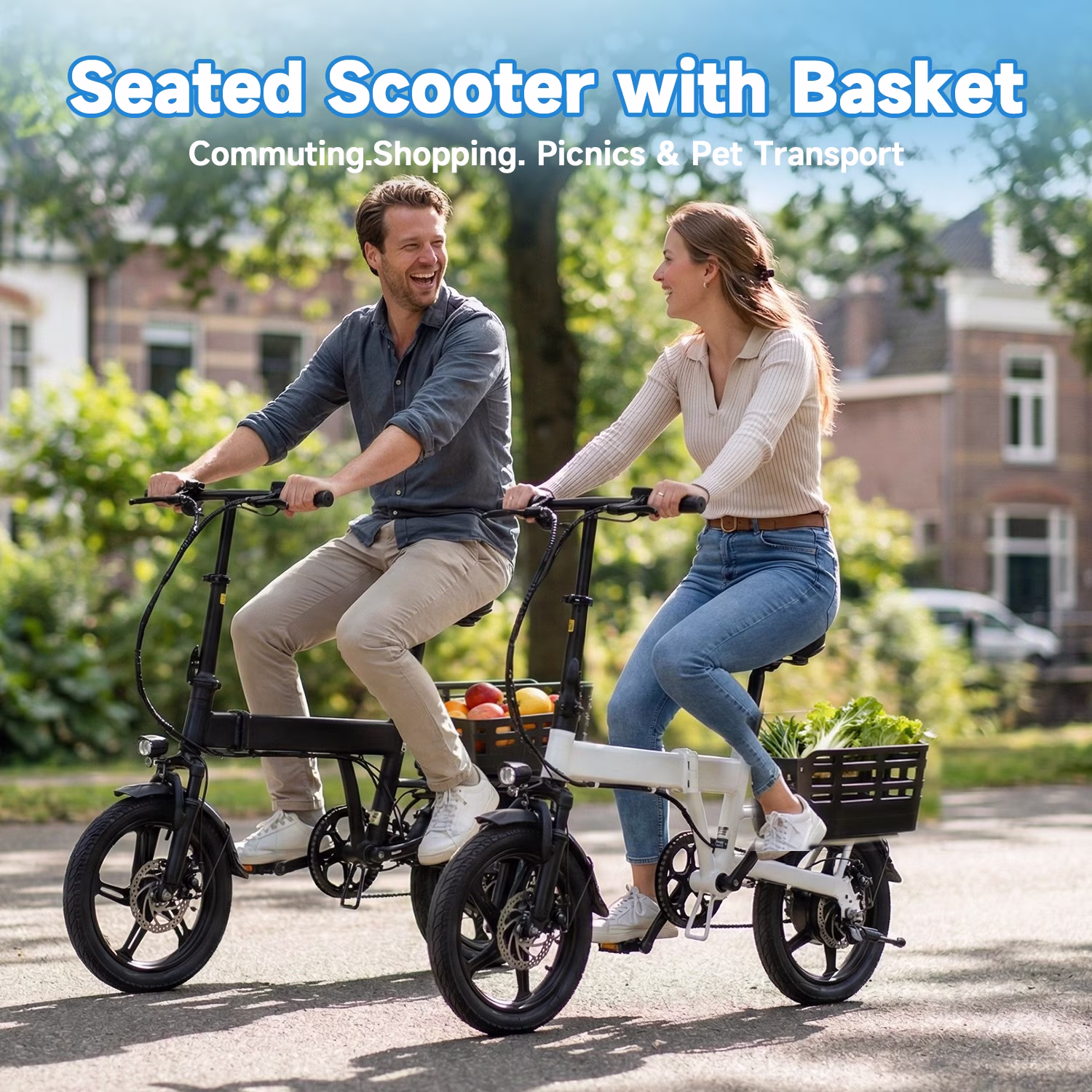 14” Folding Electric Bike, Peak 500W Motor 36V 12Ah Battery, Ebike 20 MPH, 30+ Miles PAS Range, Shock Absorbers, UL 2849 Certified for Adult and Teen - Image 4