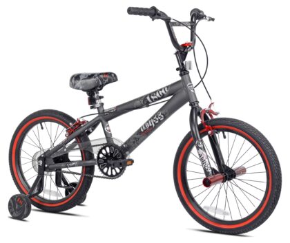 18" Kent Bicycle Abyss Freestyle BMX Bicycle, Fits Riders 3'2"-4'2", Gray, Child, Unisex