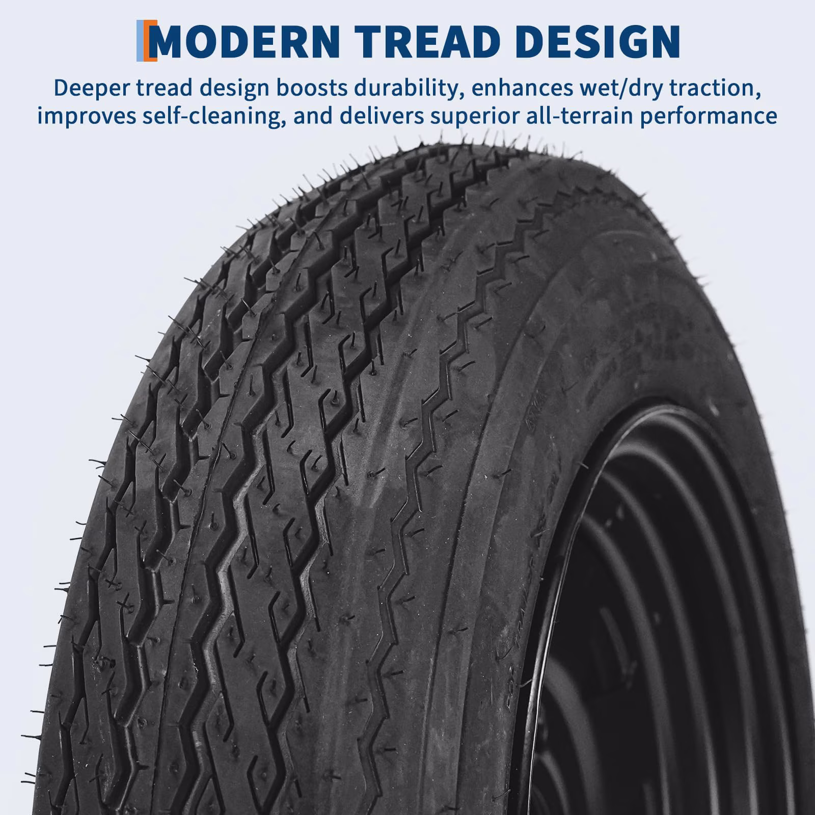 2-Pack Trailer Tire On Rim 4.80-12 480-12 4.80x12 Trailer Tires and 5 Lug on 4.5" PCD 12 in Wheels 6PR Black - Image 4