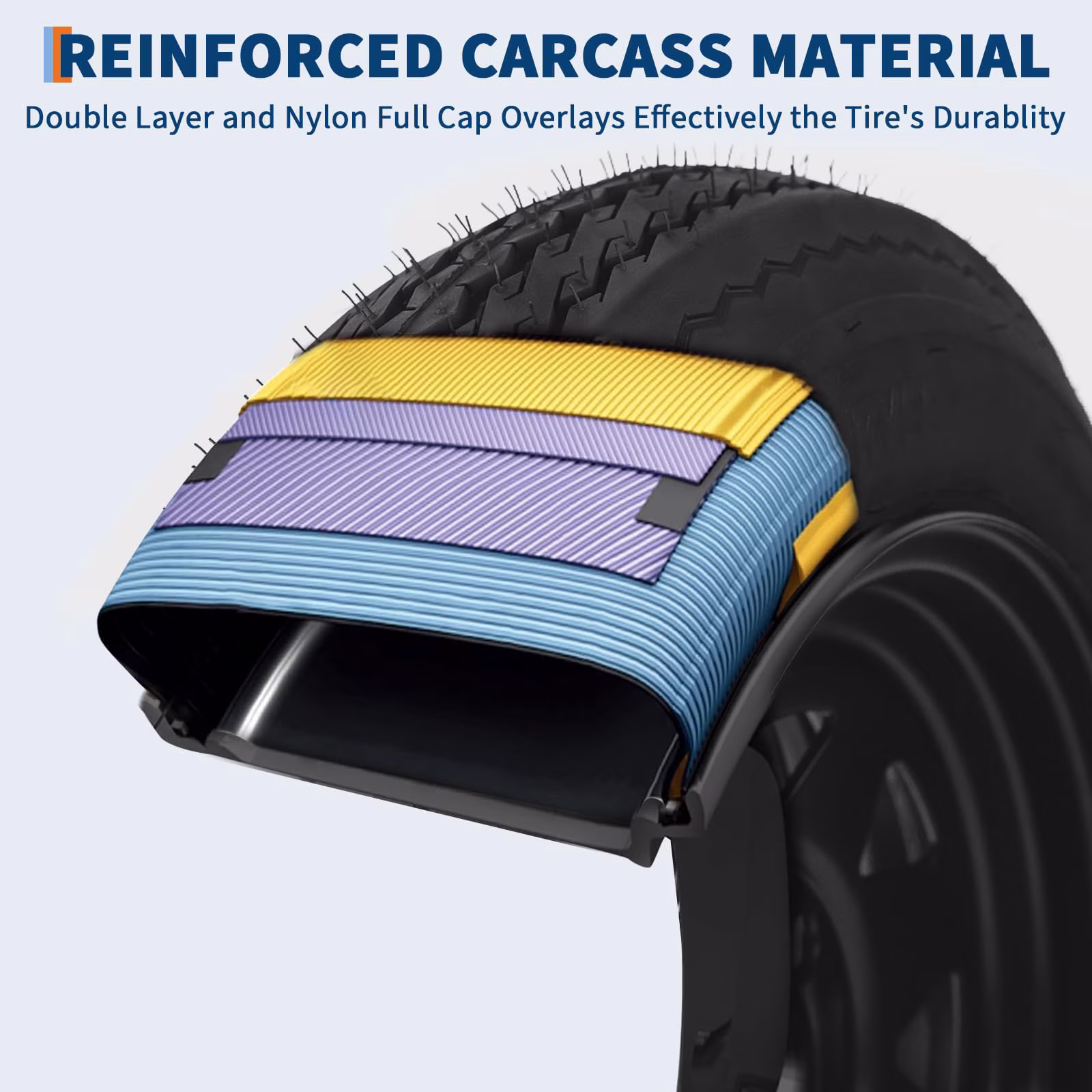 2-Pack Trailer Tire On Rim 4.80-12 480-12 4.80x12 Trailer Tires and 5 Lug on 4.5" PCD 12 in Wheels 6PR Black - Image 3