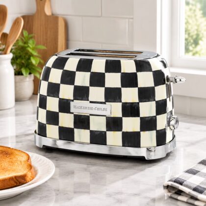 2-slice Toaster with Courtly Check Pattern, Stainless Steel Kitchen Appliance