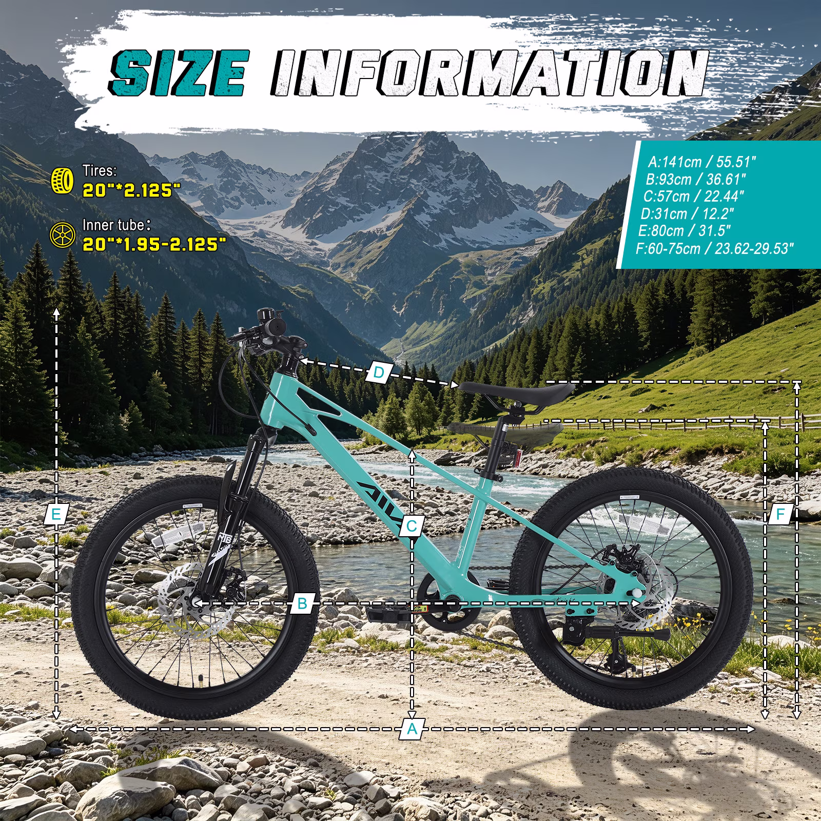 20 Inch Mountain Bike, Magnesium Alloy Frame Dual Front Suspension Mountain Bicycles, 7-speed Bike with Disc Brake - Image 5