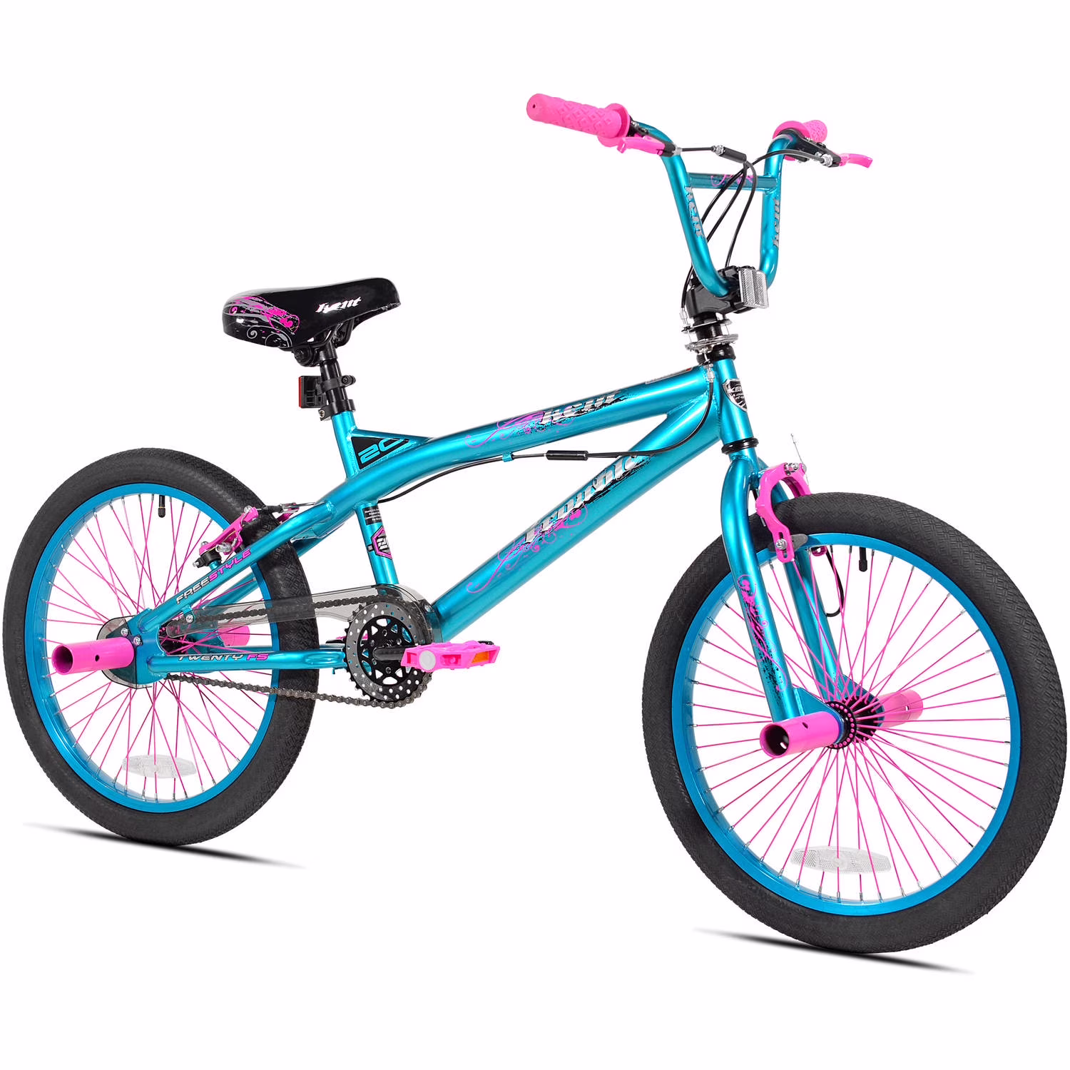 20" Kent Bicycles Trouble BMX Bicycle, Fits Riders 4'2"-5', Aqua/Pink, Child, Unisex