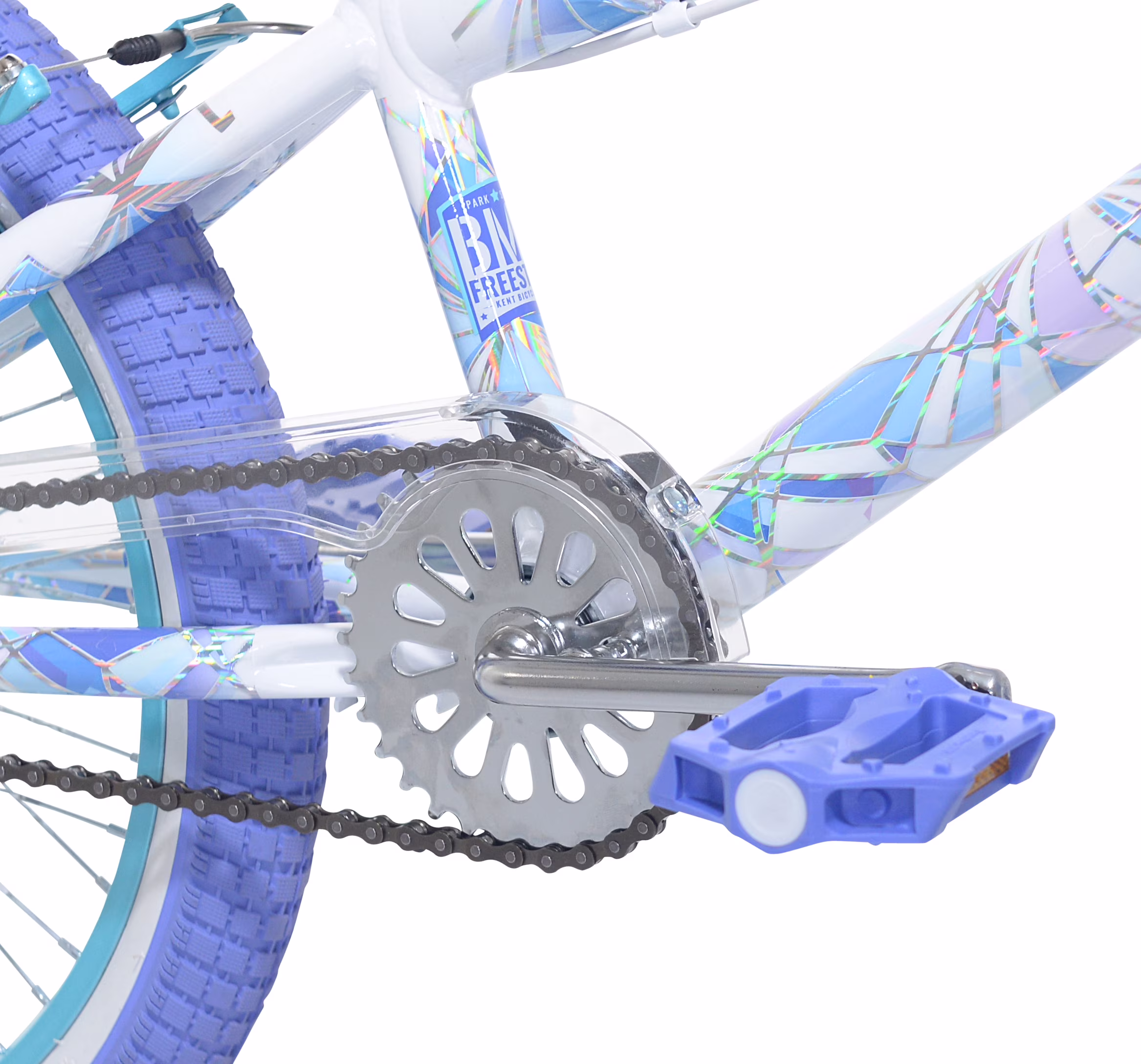 20" Kent Shimmer BMX Bicycle, Fits Riders 4'2"-5', White/Purple, Child, Unisex - Image 2