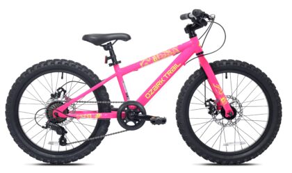 20" Ozark Trail Mountain Bike, 7 Speed, Small frame, Fits Rider 3'11"-4'4", Pink, Child/Tween/Teen, Unisex