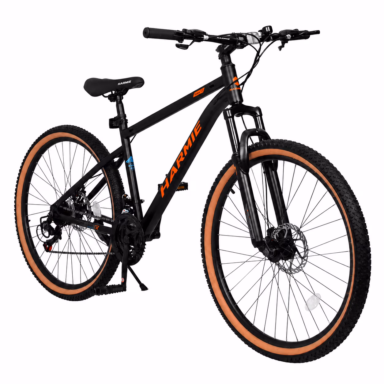 24“/27" Mountain Bike, High Carbon Steel Frame, 21-Speed with Front Suspension & Disc Brakes, Durable Design with Brown Edge Tires for School Commuting & Outdoor Cycling