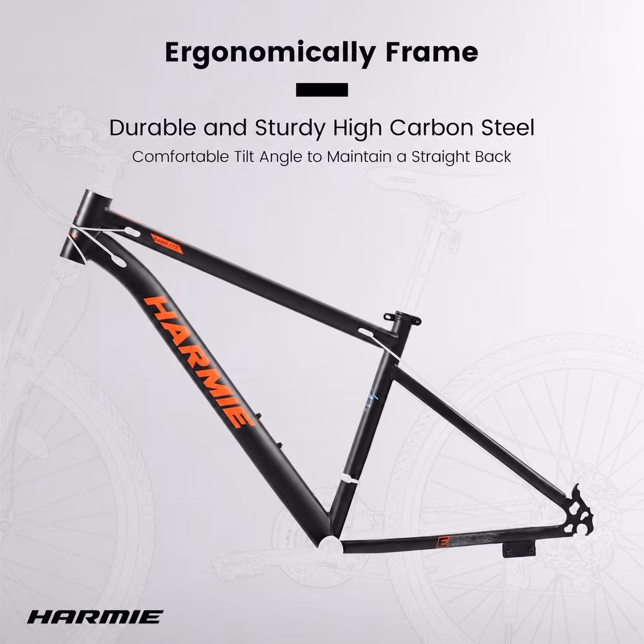 24“/27" Mountain Bike, High Carbon Steel Frame, 21-Speed with Front Suspension & Disc Brakes, Durable Design with Brown Edge Tires for School Commuting & Outdoor Cycling - Image 2