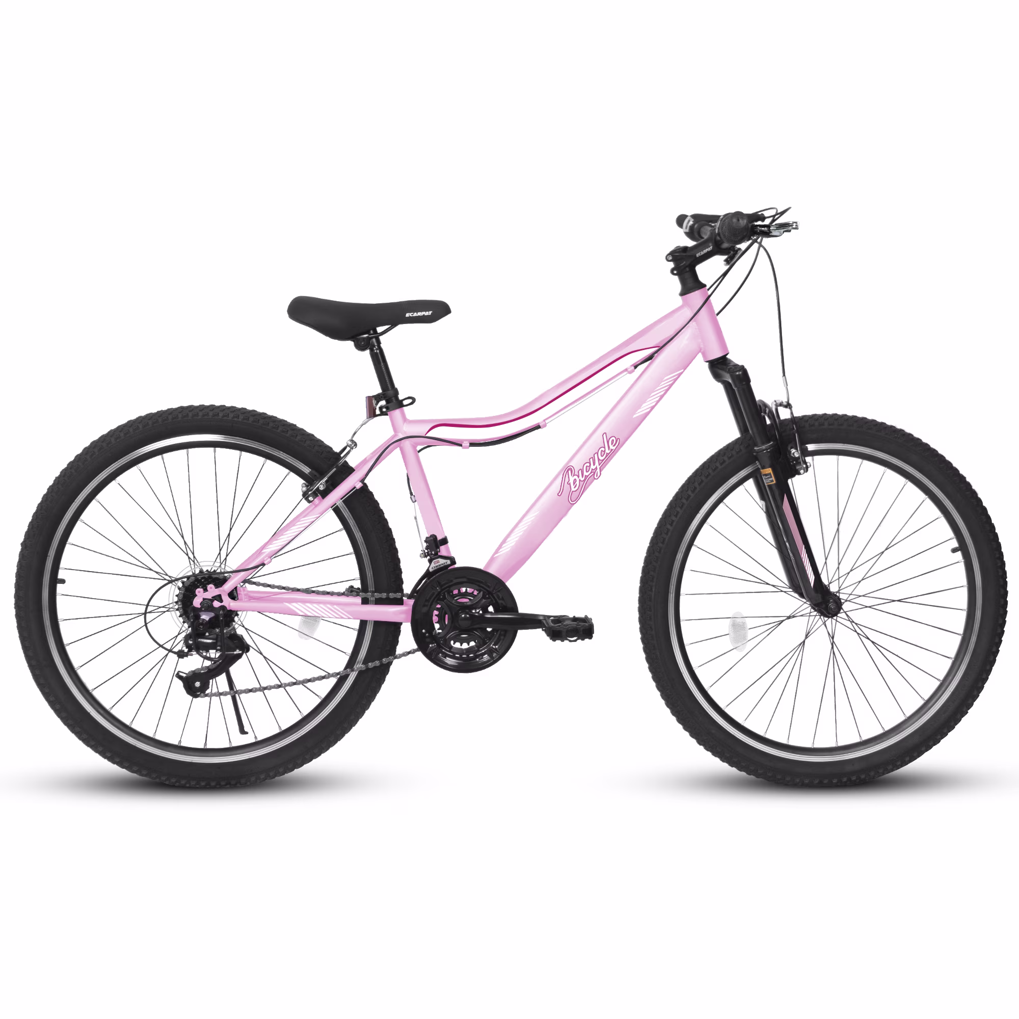 24 Inch Girls Mountain Bike, 21-Speed with Front Suspension - Pink - Image 2