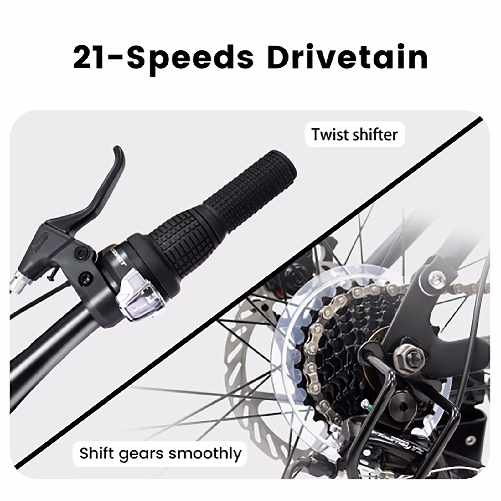 24 Inch Mountain Bike for Teenagers, High Carbon Steel Frame, Dual Full Suspension Mountain Bike, Mountain Tire, 21 Speed Mens Womens Outdoor Cycling, Birthday Gifts - Image 2