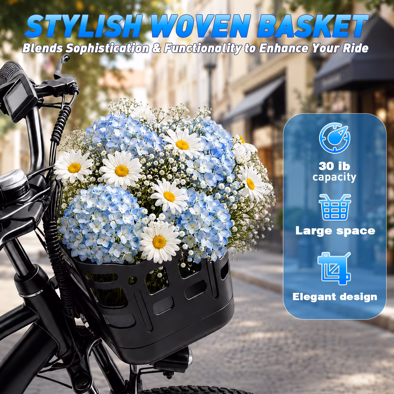 26" Electric Bike for Adults with Basket, 500W Motor, 20 MPH Speed, 35 Miles Range, 432Wh Removable Battery, UL2849 Certified, Dual Suspension Commuter Ebike - Image 3